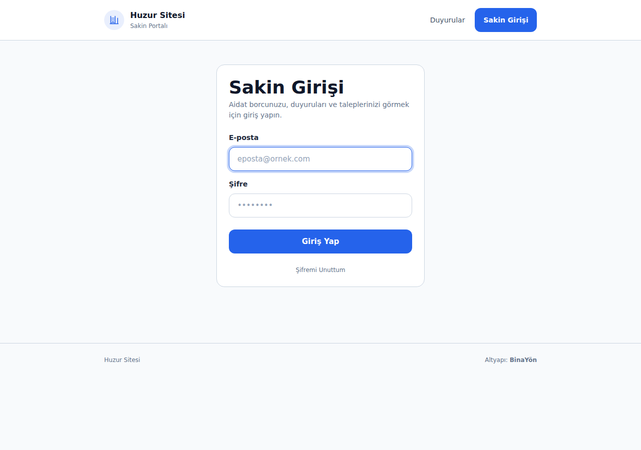 Portal giriş formu
